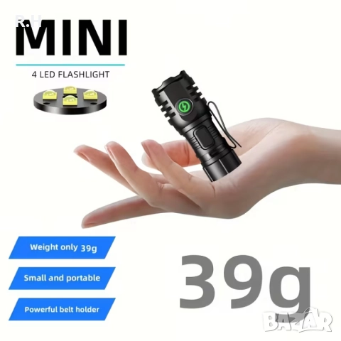 Мини фенер с магнит мощен силен и надежден с алуминиев корпус 1000 lm, снимка 2 - Къмпинг осветление - 52818683