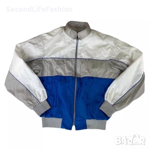 Dunbrooke Pla-Jac мъжко яке винтидж бяло синьо сиво размер M, произведено в САЩ