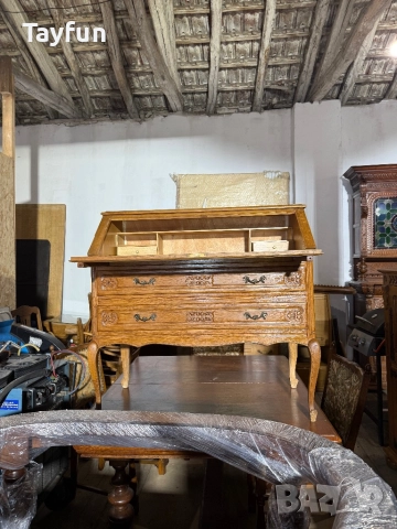 старинно бюро (Секретар) от дъб – Ръчна изработка, снимка 7 - Бюфети - 52873100