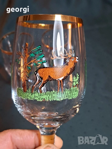 4 немски чаши с ловни мотиви 35/1, снимка 4 - Чаши - 54316062