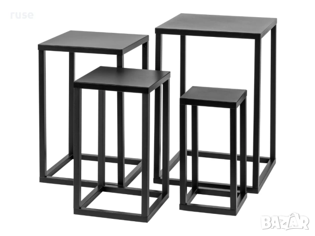 НОВИ! Комплект маси 4 броя 30x30x45см, 25x25x40см, 20x20x35см, 15x15x30см, снимка 3 - Маси - 53935416