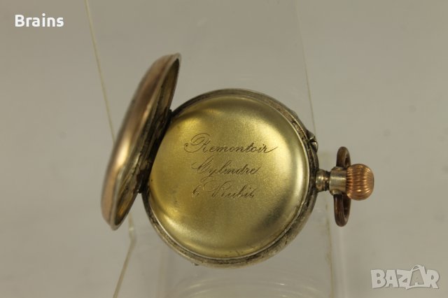 Красив Малък Сребърен Джобен Цилиндър 1914 г., снимка 6 - Антикварни и старинни предмети - 42023067