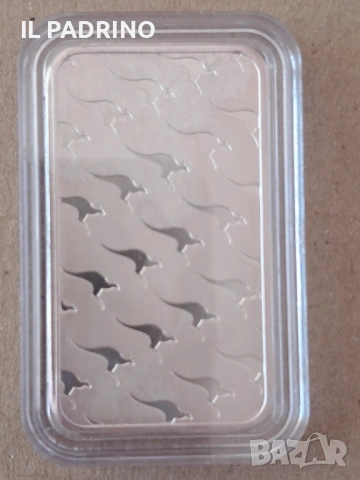 Сребро кюлче Кенгуру с лого лебед  2022 1 унция OZ , снимка 2 - Нумизматика и бонистика - 53110336