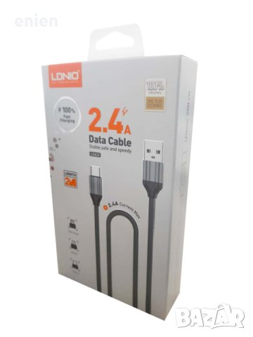 Дълъг 2М LDNIO LS432 2.4A Type C USB кабел за зареждане и пренос на данни