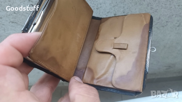 Сребро 925, кожа, Портфейл, Арт Деко, Бирмингам, портфейл, Англия , снимка 7 - Антикварни и старинни предмети - 51773074