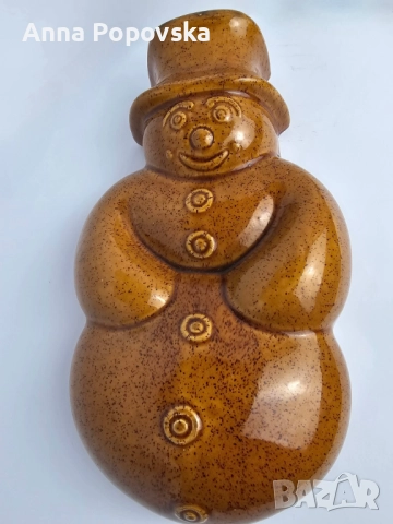 Керамична форма за печене на кекс - Снежен човек. За Коледа и Нова година