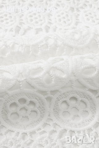 Ефектна дамска блуза в бяло с дълъг ръкав и бродерия, снимка 6 - Блузи с дълъг ръкав и пуловери - 44382635