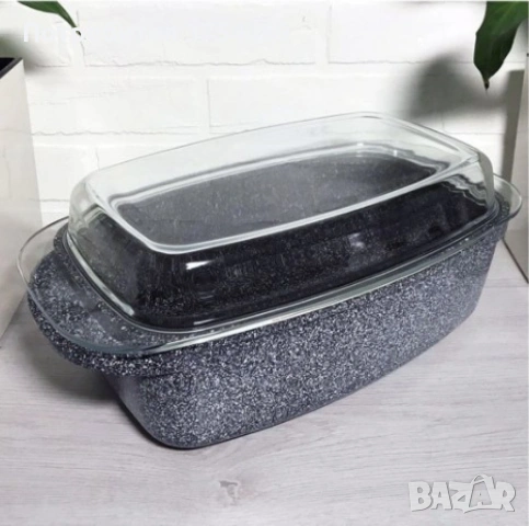 Ростер Goldman с мраморно покритие – правоъгълен съд с капак, 5.5 л и 6.6 л, за фурна и всички котло, снимка 3 - Съдове за готвене - 53076980