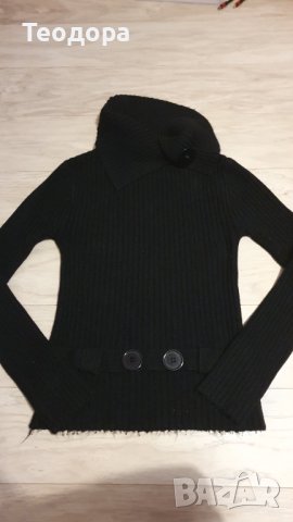 Черна зимна блуза рXS/S, снимка 5 - Блузи с дълъг ръкав и пуловери - 39564872