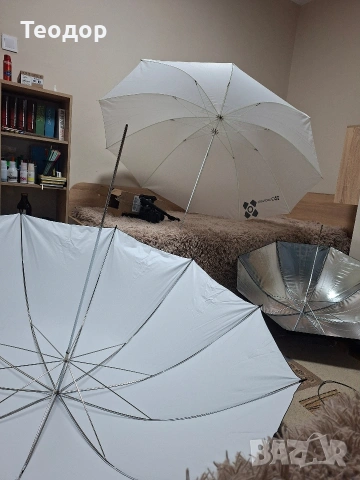 Чадъри 3 броя - фотографски, снимка 2 - Чанти, стативи, аксесоари - 54093759