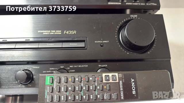 SONY K770ES + SONY F435R, снимка 2 - Ресийвъри, усилватели, смесителни пултове - 54347673