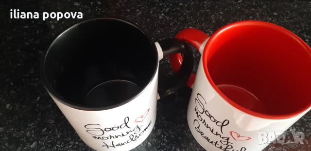 Две порцеланови чаши за него и за нея, снимка 2 - Чаши - 52281326