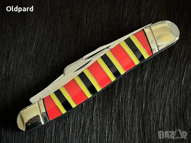 Голям висококачествен колекционерски джобен сгъваем нож Texas Stockman Coral Snake  (RR2275), снимка 3 - Ножове - 48644508