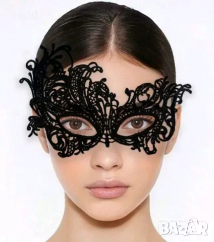 02 домино различни очи бяла черна маска дантела за лице очи маскарад парти бал, снимка 5 - Други - 28405495