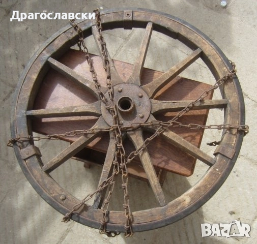 старо Колело от каруца и колело за полилей със синджири, снимка 12 - Други - 30192000