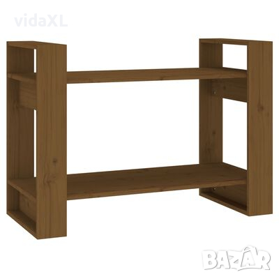 vidaXL Библиотека/разделител за стая, меденокафява, 80x35x56,5 см, бор（SKU:813897, снимка 1