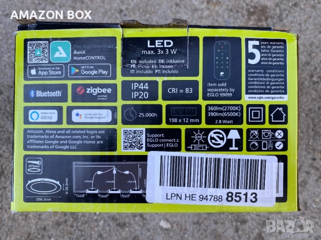 Комплект от 3 LED Смарт лампи (лунички) EGLO ConnectZ, снимка 9 - Лед осветление - 52107674