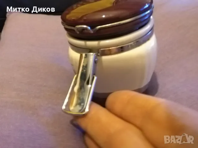 Захарница с метална затварачка керамична отлична, снимка 9 - Аксесоари за кухня - 50414208