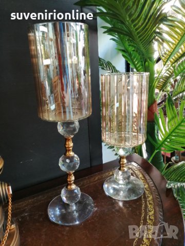 Луксозни стъклени свещници, снимка 1 - Декорация за дома - 38285420