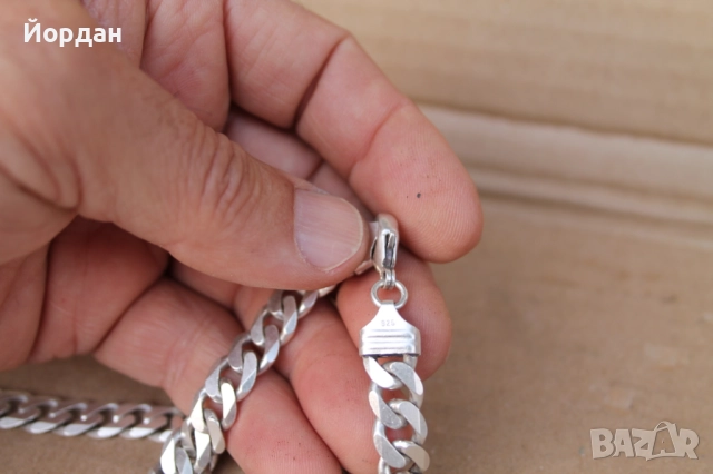 Мъжки сребърен ланец/синджир, снимка 6 - Колиета, медальони, синджири - 52496055