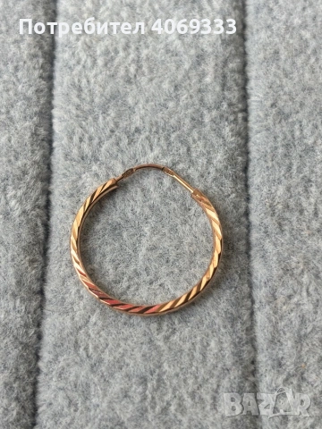 1 бр  златна Руска обица 14карата 0.6гр , снимка 5 - Обеци - 54275739