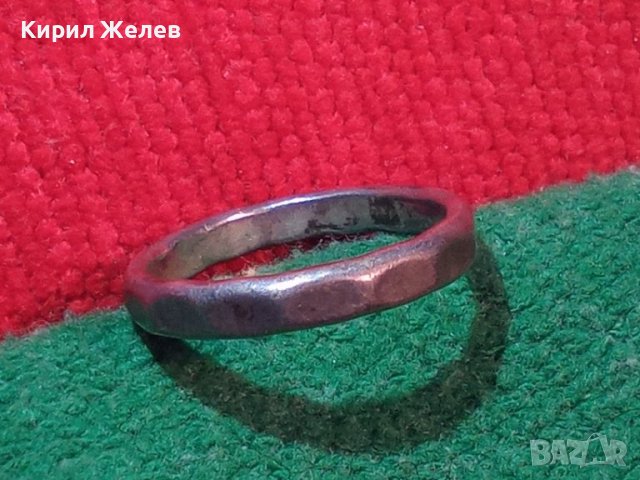 СТАР СРЕБЪРЕН ПРЪСТЕН ТИП МНОГОЪГЪЛНА ХАЛКА ОКСИДИРАНО СРЕБРО 925 РЪЧНА ВИНТИДЖ ИЗРАБОТКА 25185, снимка 12 - Пръстени - 34654816