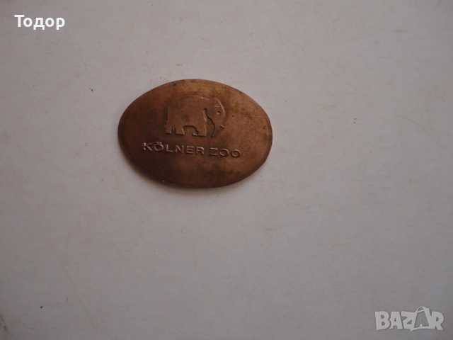 Елипсовидна монета знак Kolner  Zoo, снимка 3 - Нумизматика и бонистика - 52670747