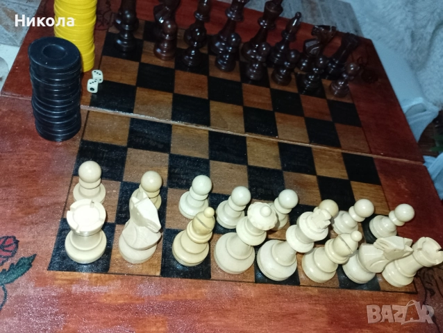 Шах-табла48/48 с фигури,,Стаунтон" и пулове-рисувана, снимка 8 - Шах и табла - 43029726