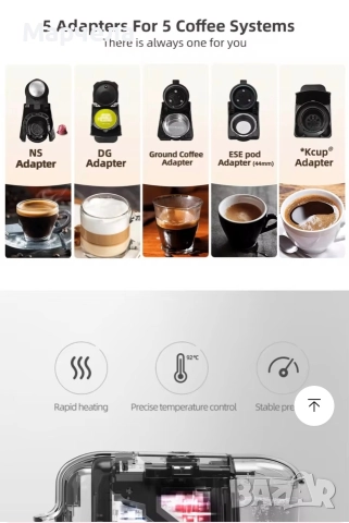 Кафемашина нова 5 в 1, снимка 9 - Кафе машини - 52246064