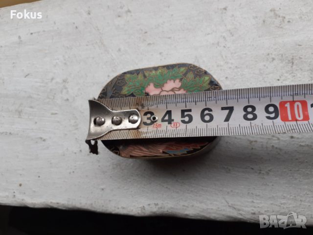 Клоазоне cloisonne клетъчен емайл бронз - стара кутийка, снимка 5 - Антикварни и старинни предмети - 53335608