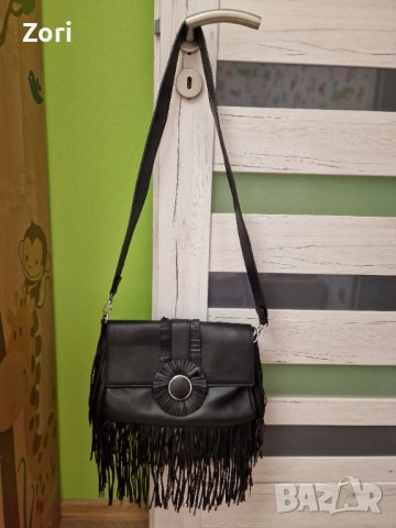 Черна дамска чанта с дълга дръжка, снимка 1