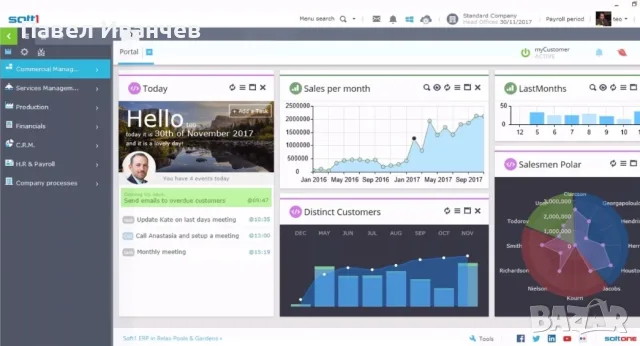 Доработки, персонализация и поддръжка на Soft1 ERP