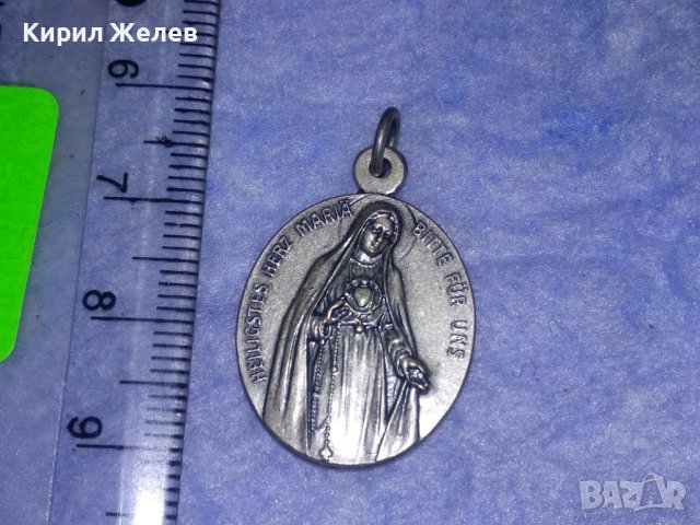 СТАРИННА ГЕРМАНСКА РЯДКА РИМОКАТОЛИЧЕСКА ПОСРЕБРЕНА НАГРЪДНА ИКОНКА ДВУСТРАННА 31254, снимка 13 - Антикварни и старинни предмети - 39677030