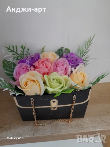 нежни букети от сапунени рози 