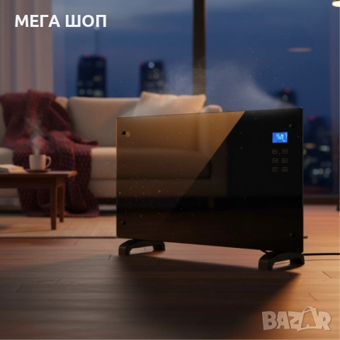 Електрически конвектор Heltes 2000W – Стилен и ефективен отоплителен уред с LCD дисплей