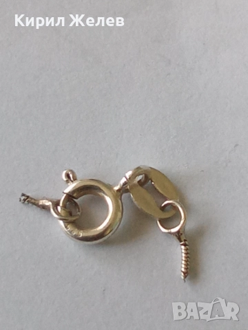 Сребърна карабинка закопчалка 43134, снимка 2 - Колиета, медальони, синджири - 52243810
