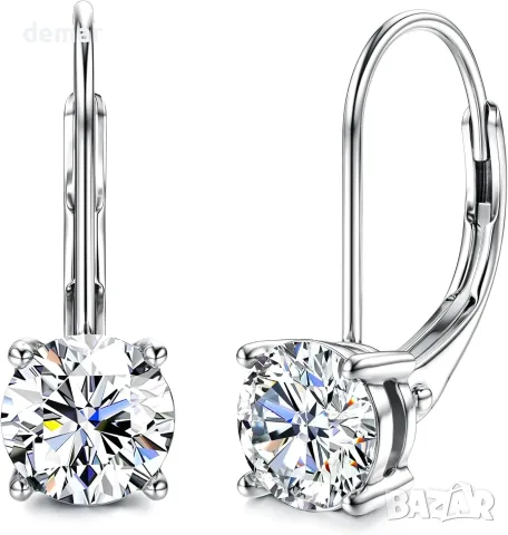 DOCHAIS обеци с мосанит и циркулярно закопчаване 925