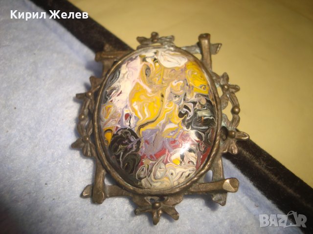 РАЗКОШЕН АВТОРСКИ РЕТРО - АР ДЕКО БРОНЗОВ МЕДАЛЬОН УНИКАТ с ИНИЦИАЛИ на ХУДОЖНИКА 31385, снимка 7 - Колиета, медальони, синджири - 38035117