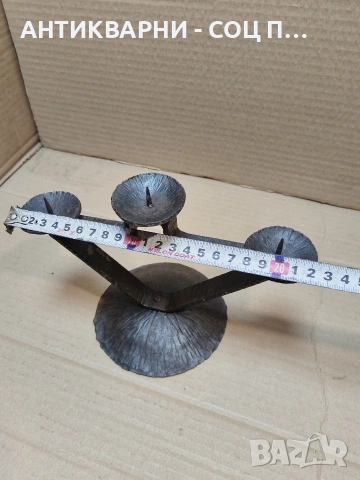 Соц Стар Ръчно Кован Свещник. НОМЕР 816., снимка 7 - Антикварни и старинни предмети - 53940236