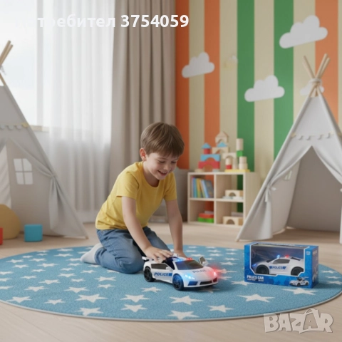 Полицейска кола със светлини и звук POLICE CAR, снимка 3 - Коли, камиони, мотори, писти - 52354219