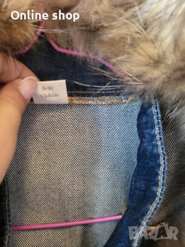Дънково яке Fashion kids store с яка от естествен косъм, снимка 4 - Детски якета и елеци - 52455058