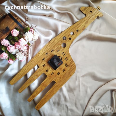 Часовник Жираф - Стенен, снимка 2 - Стенни часовници - 29460053