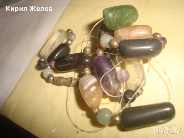 НЕФРИТ ХАЛЦЕДОН АМЕТИСТ ПЛАНИНСКИ КРИСТАЛ АХАТ СТАР НАНИЗ ГЕРДАН ОГЪРЛИЦА с БРОНЗОВИ МЪНИСТА 24796, снимка 5 - Колиета, медальони, синджири - 34508105