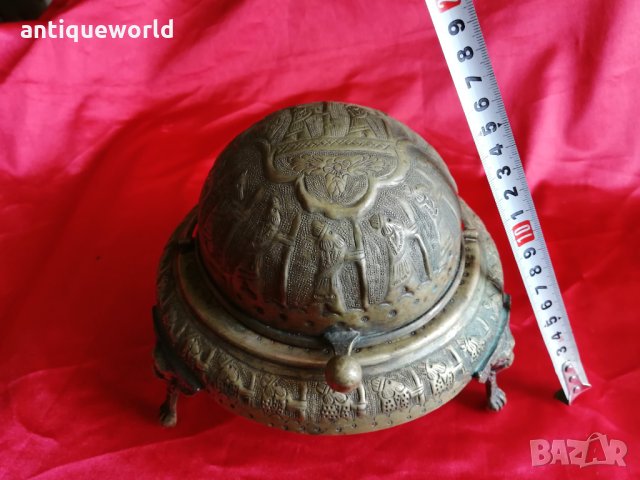 Уникален Старинен ПЕРСИЙСКИ Съд за Хайвер, снимка 7 - Антикварни и старинни предмети - 33716161