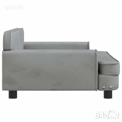vidaXL Кучешко легло светлосиво 90x53x30 см кадифе, снимка 4 - За кучета - 56146336