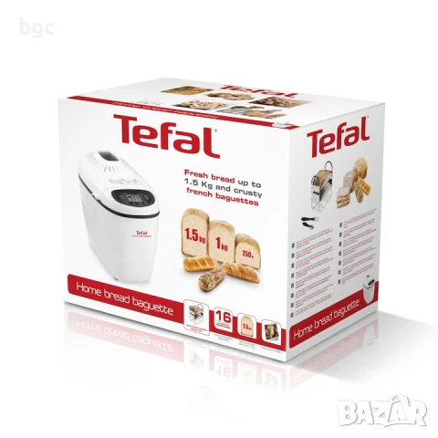  НОВА Хлебопекарна Tefal Home Bread Baguette PF610138, 1500 гр, 16 програми, Бяла 24 МЕСЕЦА ГАРАНЦИЯ, снимка 4 - Хлебопекарни - 50463602