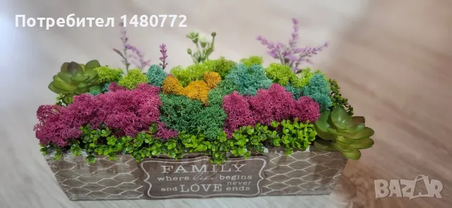 Цветна градинка със скандинавски мъх, снимка 4 - Декорация за дома - 47933132