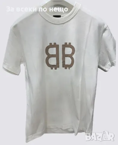 Balenciaga Мъжка Бяла Тениска👕Мъжка Блуза С Къс Ръкав В Бял Цвят Баленсиага