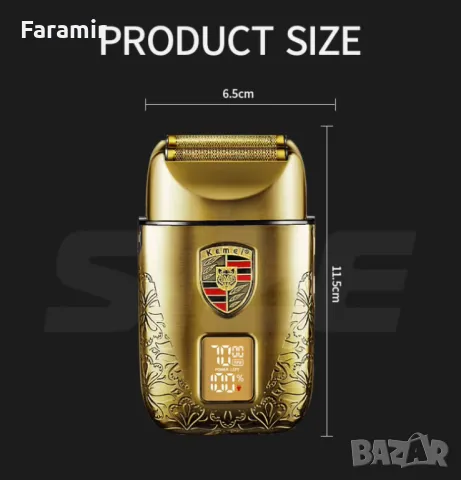 Безжичен професионален шейвър Kemei KM-T93, Златист, снимка 3 - Машинки за подстригване - 49459933