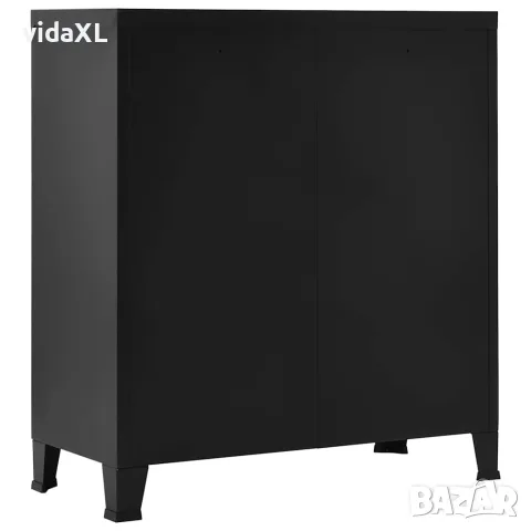 vidaXL Индустриален скрин за съхранение, черен, 90x40x100 cм, стомана, снимка 3 - Скринове - 56146165